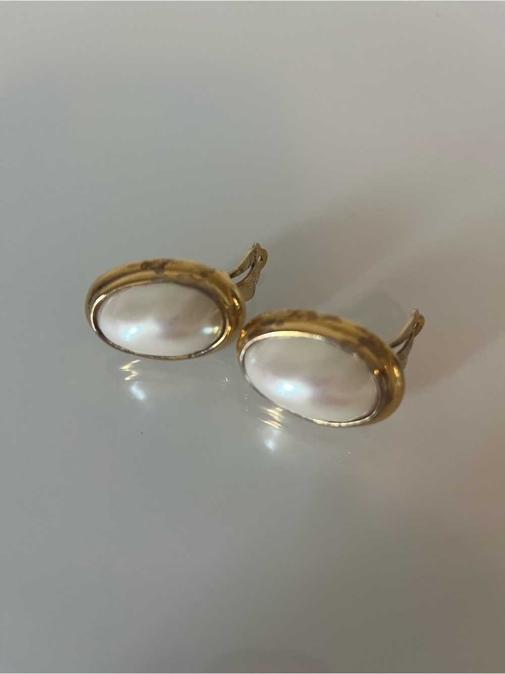 VTG Judith Ripka Sterling Silver 925 Gold Plated Vermeil Clip-On Earrings